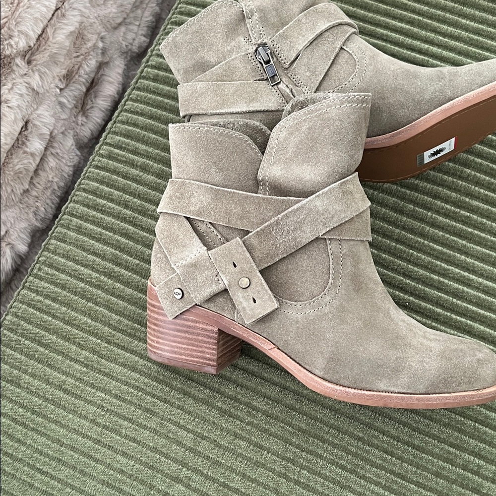 NWT - UGG Elora Suade Ankle Boots - Antilope 💚 - Picture 6 of 9